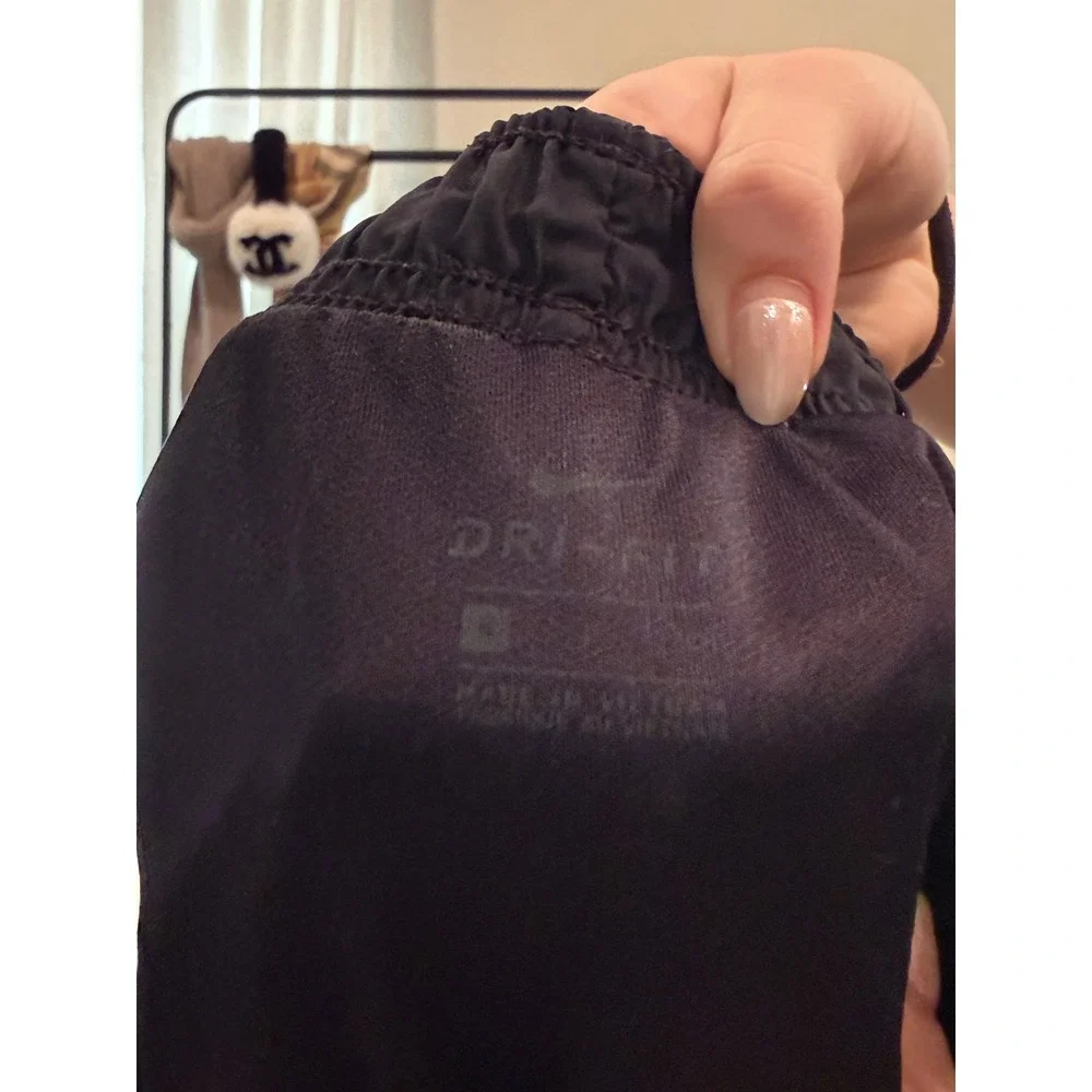 Nike Dri-FIT Tempo Running Shorts Black White Women Size L Athletic Gym